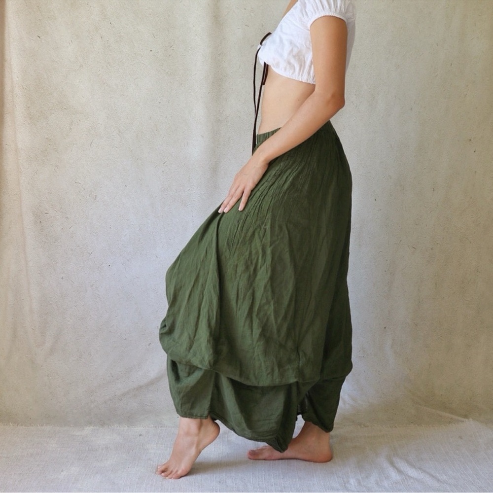 Jaded Gypsy -  Olive Green Balloon Harem Pants - Picture 4 of 5